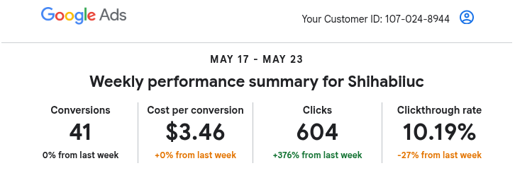 Weekly-performance-summary Google Ads Weekly performance summary